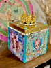 Handmade Art - Princess Fairytale Fairy Queen Tissue Box - Blue Queen Crown Box with Rhinestones and Pearls